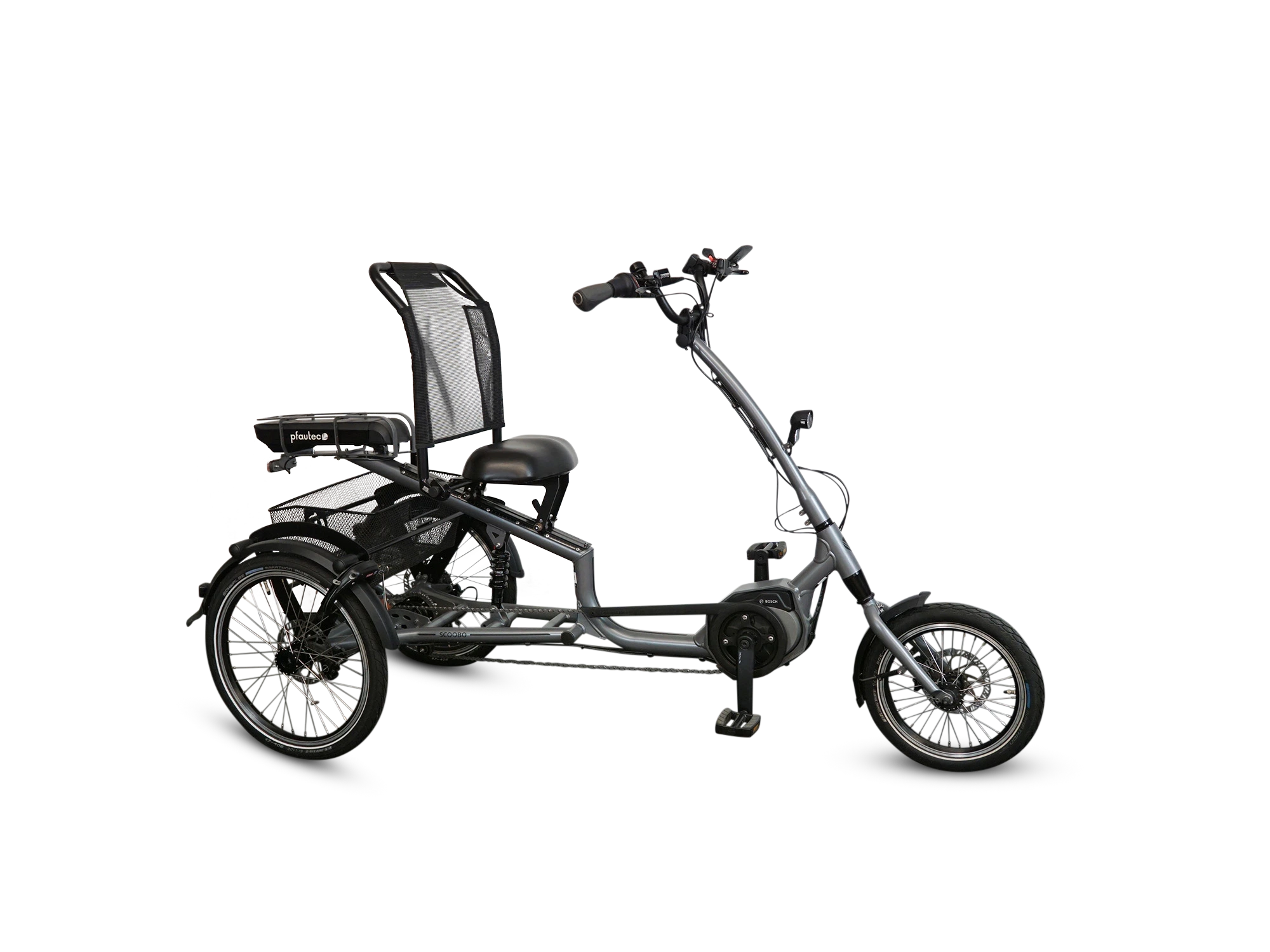 Dreirad in grau von der Seite