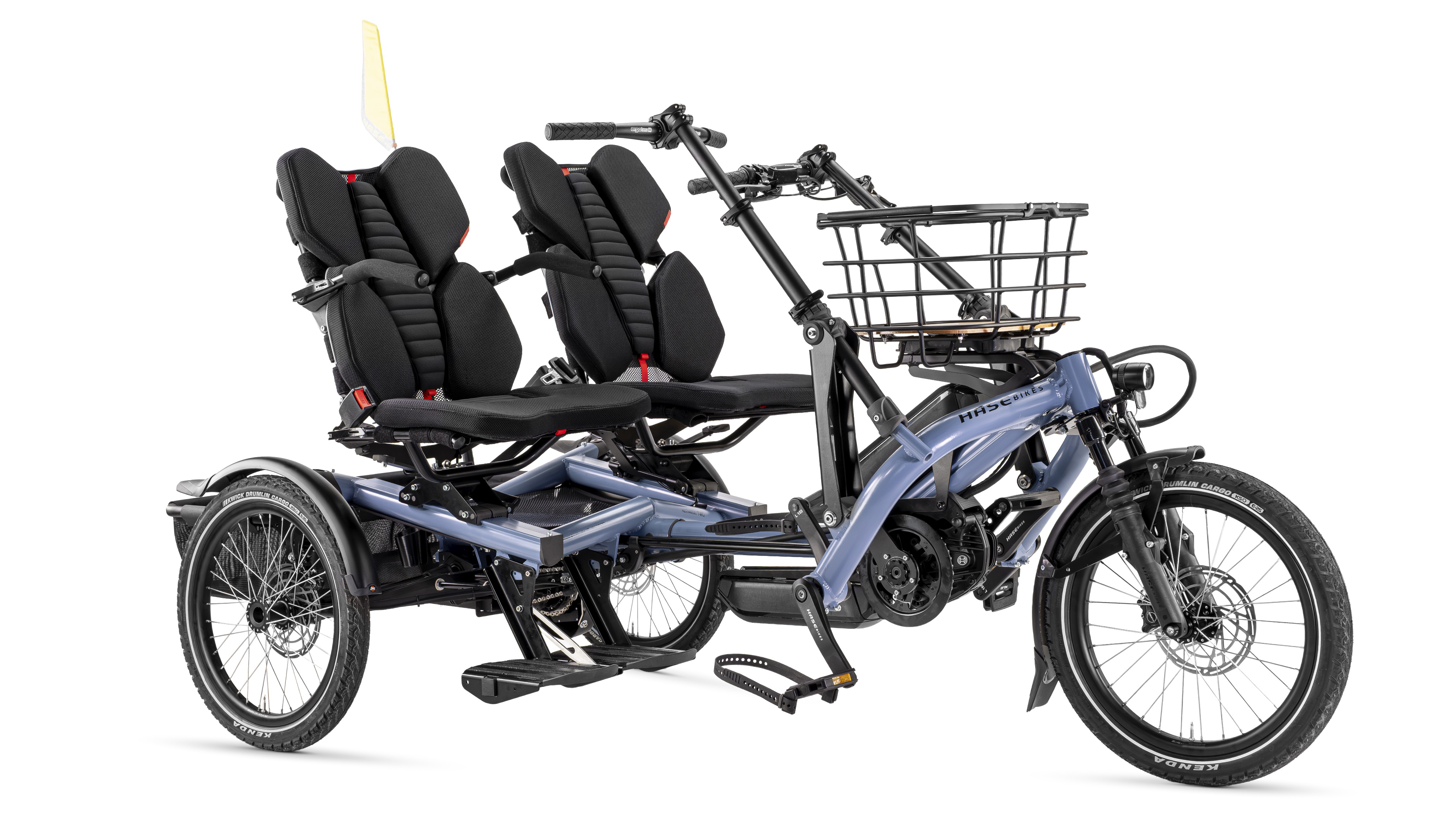 Kettwiesel TWO Paralleltandem in blau von der Seite vorne